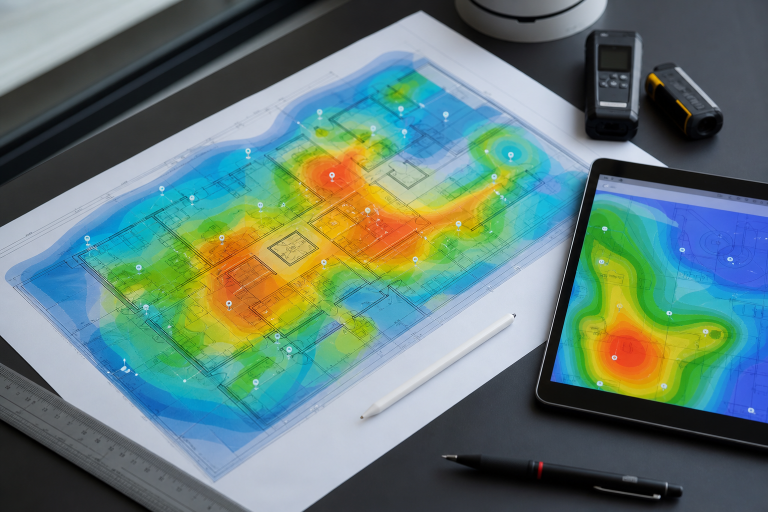 WiFi Heatmap Services and Wireless Coverage Analysis visual